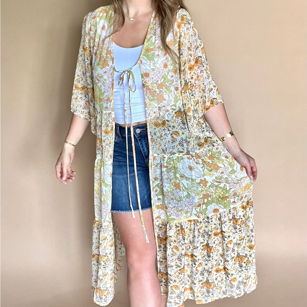 Floral Chiffon Duster